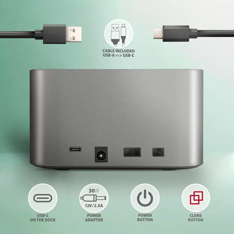 Axagon ADSA-DC SuperSpeed USB DUAL 2.5 inch/3.5 inch HDD/SSD DUAL Dock