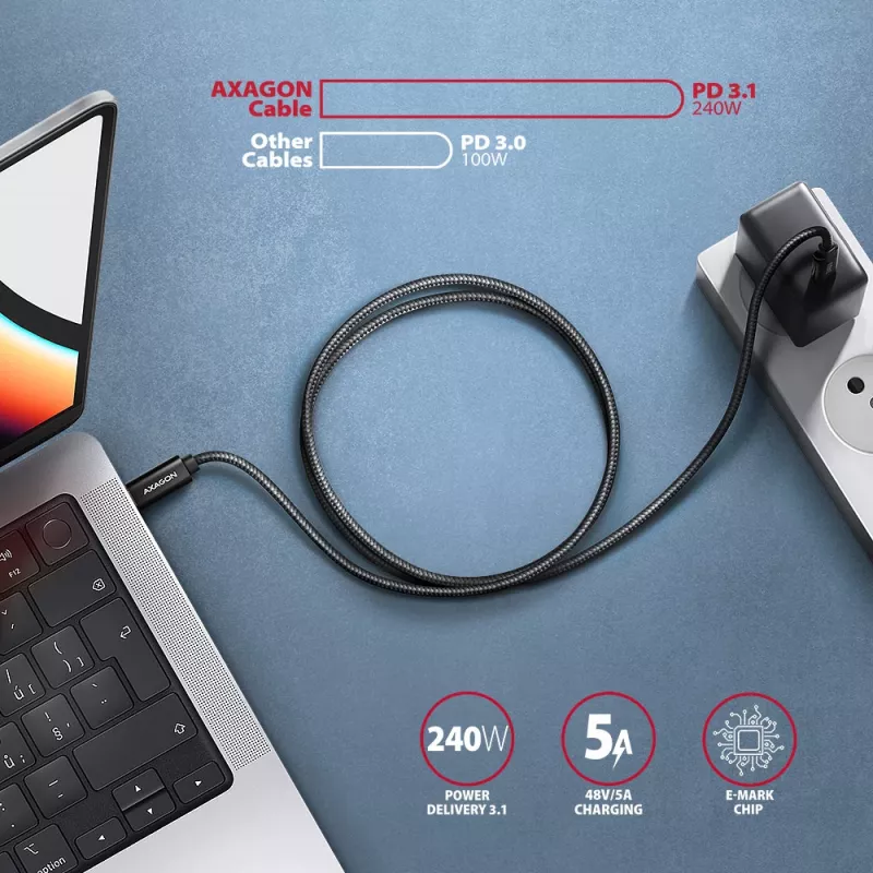 Καλώδιο USB Axagon BUCM4X-CM10AB USB4 Gen 3x2 1m μαύρο