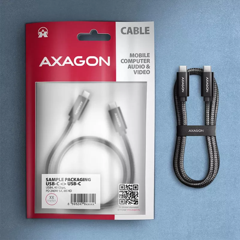 Καλώδιο USB Axagon BUCM4X-CM10AB USB4 Gen 3x2 1m μαύρο