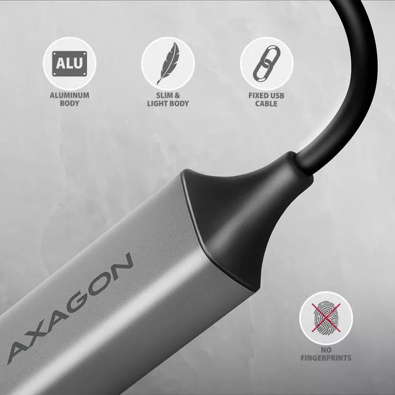 Axagon ADE-TXCA USB-C + USB-A 3.2 Gen 1 - Προσαρμογέας Gigabit Ethernet, Asix AX88179