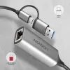 Axagon ADE-TXCA USB-C + USB-A 3.2 Gen 1 - Προσαρμογέας Gigabit Ethernet, Asix AX88179