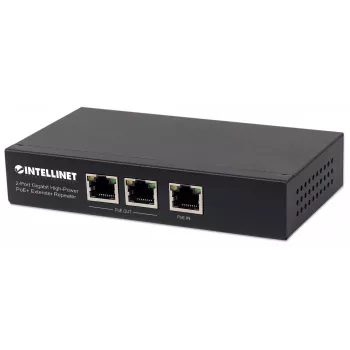 Intellinet 2-Port Gigabit High-Power PoE+ Extender Repeater, IEEE 802.3at/af Power over Ethernet (PoE+/PoE), μέταλλο
