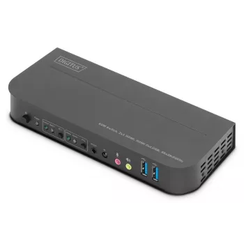 DIGITUS KVM Switch - 2x1 HDMI, HDMI Out, USB, 4Kx2K@60Hz