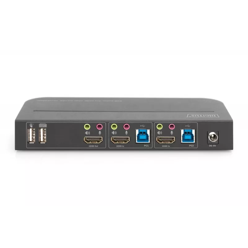 DIGITUS KVM Switch - 2x1 HDMI, HDMI Out, USB, 4Kx2K@60Hz