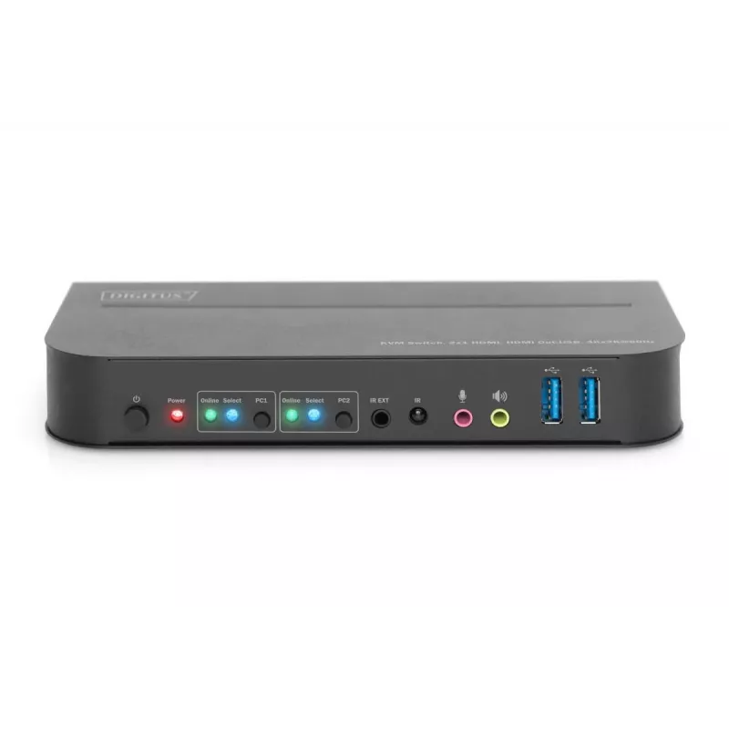 DIGITUS KVM Switch - 2x1 HDMI, HDMI Out, USB, 4Kx2K@60Hz