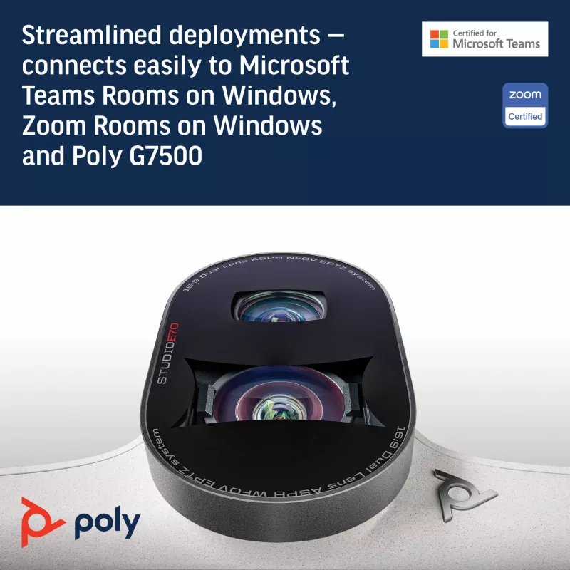 Smart Camera POLY Studio E70 20 MP 4K Ultra HD λευκή