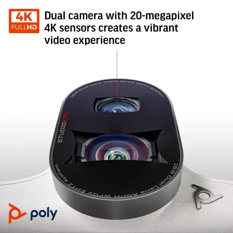 Smart Camera POLY Studio E70 20 MP 4K Ultra HD λευκή