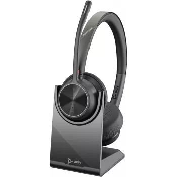 HP Poly Voyager 4320 UC Στερεοφωνικό headset USB-A +BT700 προσαρμογέας USB-A +σταθμός φόρτισης