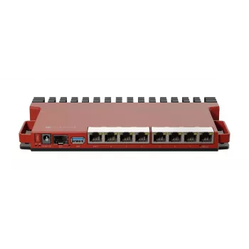 Ενσύρματος Router MikroTik L009UiGS-RM — 8x RJ-45, 2,5 Gigabit Ethernet, 1x SFP, 1x USB, 800 MHz CPU, 512 MB RAM, κόκκινο