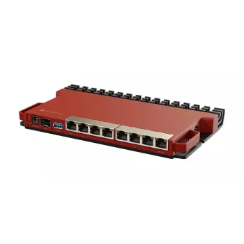 Ενσύρματος Router MikroTik L009UiGS-RM — 8x RJ-45, 2,5 Gigabit Ethernet, 1x SFP, 1x USB, 800 MHz CPU, 512 MB RAM, κόκκινο