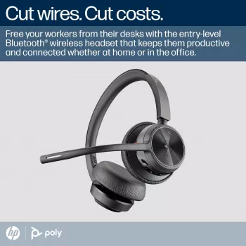 HP Poly Voyager 4320 Headset πιστοποιημένο Microsoft Teams +BT700 Dongle +σταθμός φόρτισης