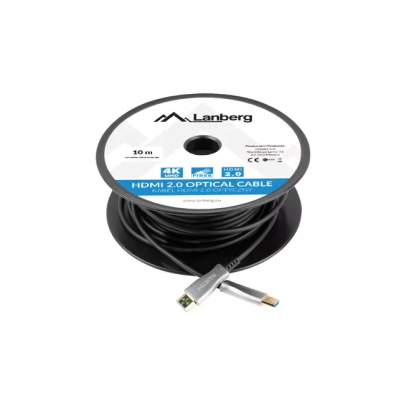 Καλώδιο HDMI LANBERG M/m V2.0 Optical Aoc - 10m Μαύρο