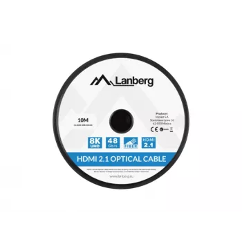 Καλώδιο HDMI LANBERG CA-HDMI-30FB-0100-BK 10 m, HDMI Type A 2.1, 48 Gbit/s, 144 Hz, HDR, ARC, Ethernet
