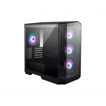 MSI MAG PANO M100R PZ περίβλημα υπολογιστή Micro Tower, microATX/Mini-ITX, πανοραμικό ψημένο γυαλί 270 μοιρών, ανεμιστήρες ARGB, USB-C, μαύρο