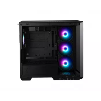 MSI MAG PANO M100R PZ περίβλημα υπολογιστή Micro Tower, microATX/Mini-ITX, πανοραμικό ψημένο γυαλί 270 μοιρών, ανεμιστήρες ARGB, USB-C, μαύρο