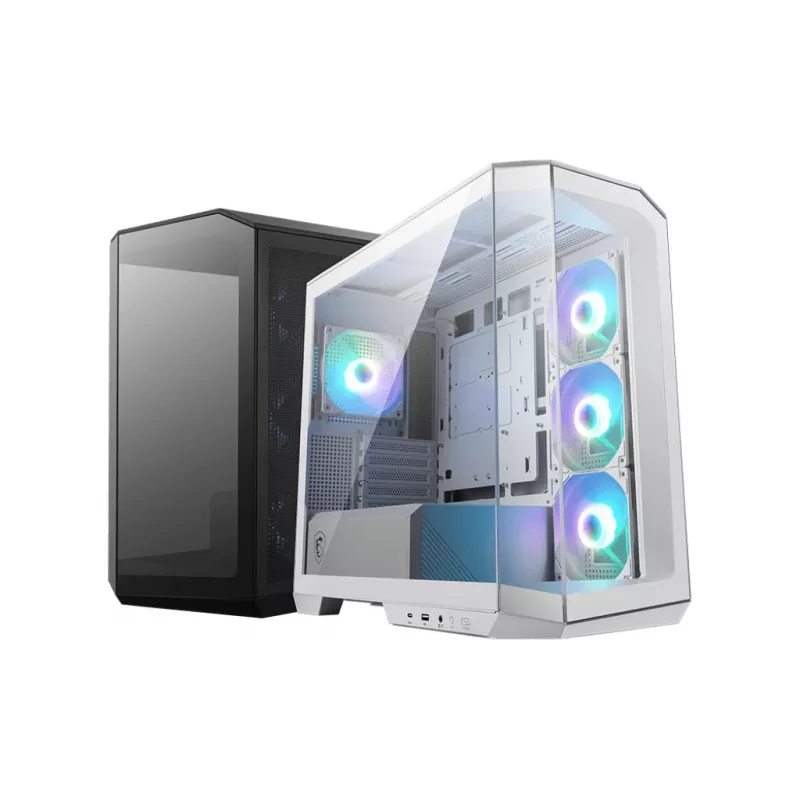 MSI MAG PANO M100R PZ περίβλημα υπολογιστή Micro Tower, microATX/Mini-ITX, πανοραμικό ψημένο γυαλί 270 μοιρών, ανεμιστήρες ARGB, USB-C, μαύρο