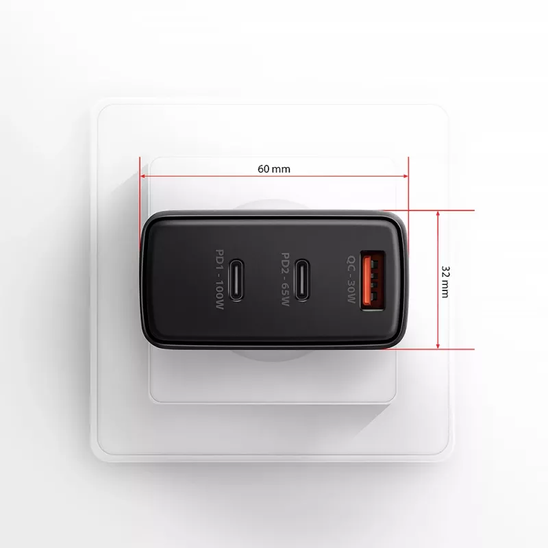 Axagon ACU-DPQ100 PD3.0 & QC 4+ THREE OUTPUTS Φορτιστής τοίχου 100W