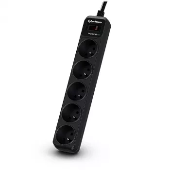 CyberPower Tracer III B0520SC0-FR Προστασία υπέρτασης Μαύρο 5 έξοδοι AC 200 - 250 V 1,8 m