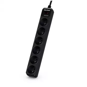 CyberPower Tracer III B0620SC0-FR Προστασία υπέρτασης Μαύρο 6 έξοδοι AC 200 - 250 V 1,8 m