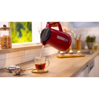 Ηλεκτρικός βραστήρας Bosch TWK1M124 — 1,7 L, 2400 W, κόκκινο, ασύρματος, βάση 360°