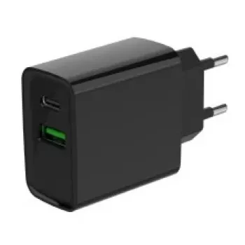 GEMBIRD Φορτιστής USB ταχείας φόρτισης – 2 θύρες Type A & C, 20 W – Μαύρο