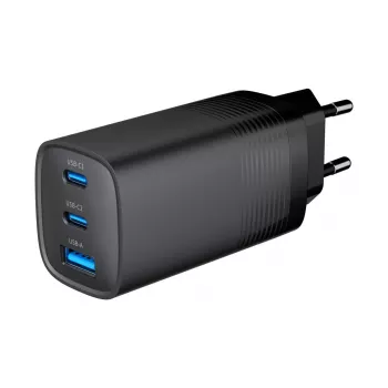 GEMBIRD Φορτιστής USB ταχείας φόρτισης – Type A & C 3 θύρες 65 W, QC 3.0 & PowerDelivery, GaN – Μαύρο