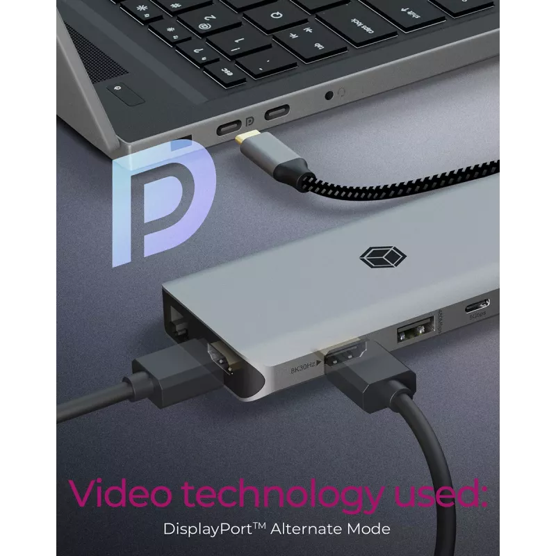 ICY BOX IB-DK4061-CPD Ενσύρματο USB 3.2 Gen 1 (3.1 Gen 1) Type-C γκρι
