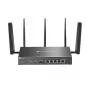 TP-Link Omada 4G+ Cat6 AX3000 Gigabit VPN Router, Wi-Fi 6 (802.11ax), Dual-Band (2,4 GHz / 5 GHz), Ethernet LAN, 4G, μαύρο, επιτραπέζιος/επίτοιχος router