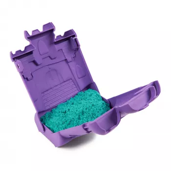 Kinetic Sand, Κουτί Κάστρου με 454 g Τιρκουάζ Άμμο Παιχνιδιού, Δοχείο Αποθήκευσης, Αισθητηριακό Παιχνίδι για Παιδιά από 3 Ετών
