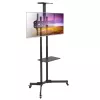 Techly ICA-TR216T κινητή βάση τηλεόρασης με ροδάκια για οθόνες 37–70 ιντσών (έως 177,8 cm), έως 50 kg, 2 ράφια, μαύρη