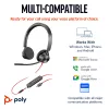 HP Poly Blackwire 3325 Stereo USB-C Headset +3.5mm Plug +USB-C/A Adapter