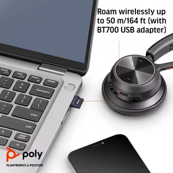 HP Poly Voyager 4320 USB-C Headset +BT700 Dongle, ασύρματο, γραφείο/call center, headset, μαύρο
