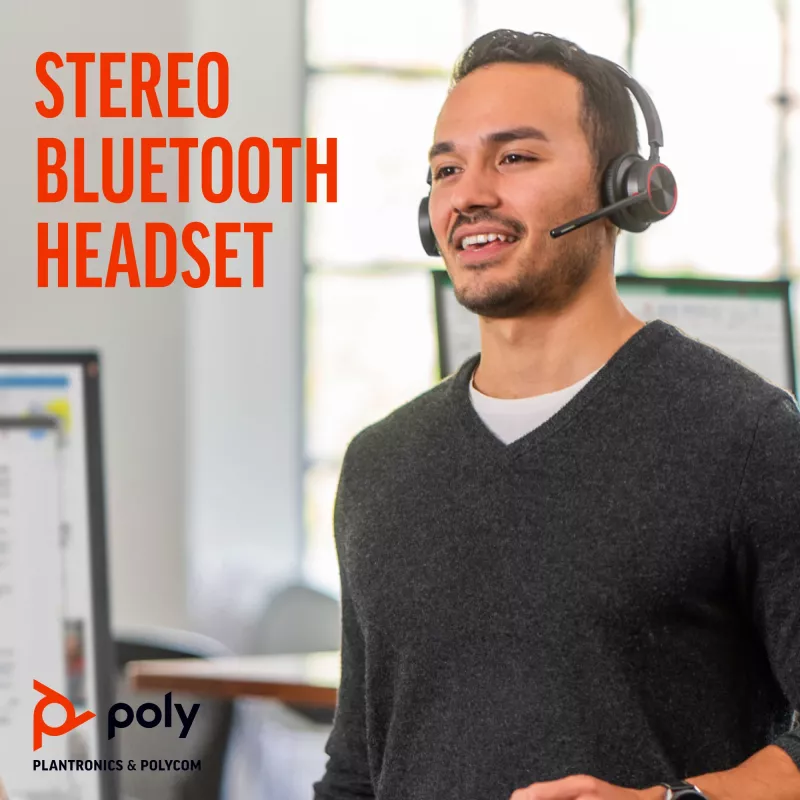 HP Poly Voyager 4320 USB-C Headset +BT700 Dongle, ασύρματο, γραφείο/call center, headset, μαύρο
