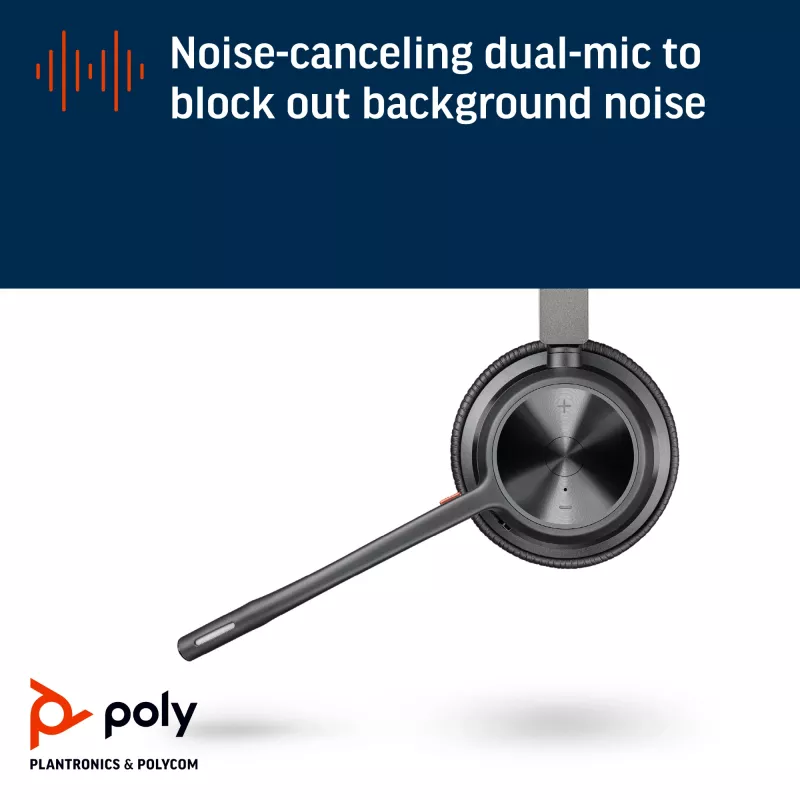 HP Poly Voyager 4320 USB-C Headset +BT700 Dongle, ασύρματο, γραφείο/call center, headset, μαύρο