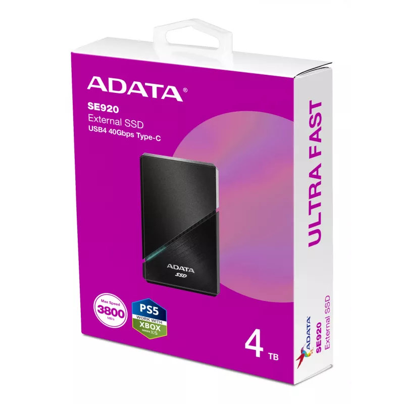 ADATA SE920 Thunderbolt τεχνολογία 4 TB USB Type-C USB4 Gen 3x2 μαύρο