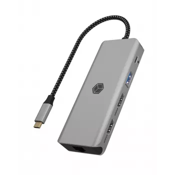ICY BOX IB-DK4012-CPD Ενσύρματο USB 3.2 Gen 1 (3.1 Gen 1) Type-C ανθρακί, μαύρο