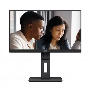 AOC 22E2UMF οθόνη VA 21,5 ιντσών (54,6 cm), 1920 x 1080 Full HD, 75 Hz, 4 ms, HDMI, DisplayPort, VGA, USB hub, ηχεία, pivot, ρυθμιζόμενο ύψος, μαύρη