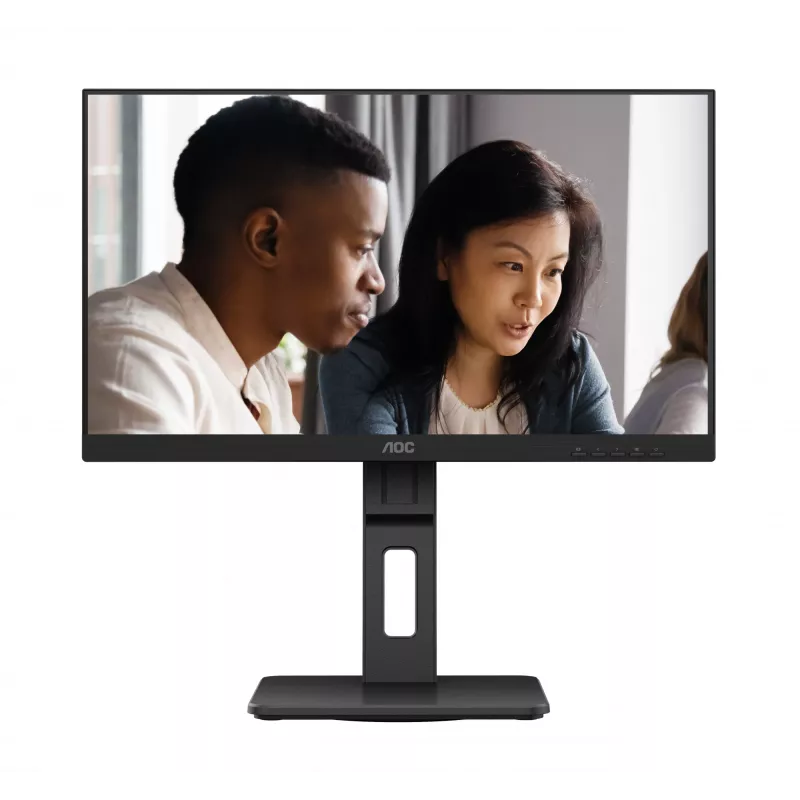 AOC 22E2UMF οθόνη VA 21,5 ιντσών (54,6 cm), 1920 x 1080 Full HD, 75 Hz, 4 ms, HDMI, DisplayPort, VGA, USB hub, ηχεία, pivot, ρυθμιζόμενο ύψος, μαύρη