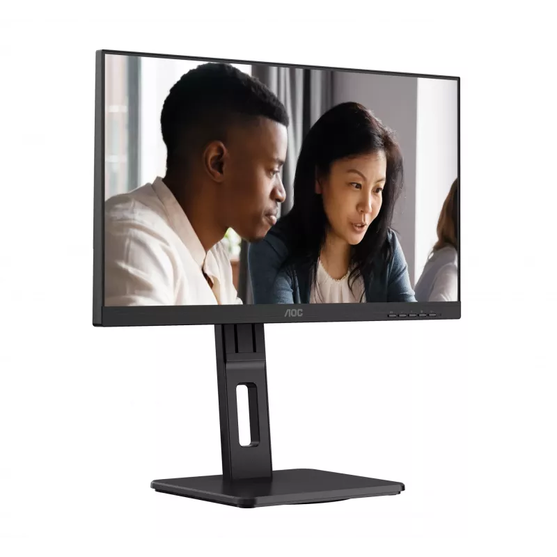 AOC 22E2UMF οθόνη VA 21,5 ιντσών (54,6 cm), 1920 x 1080 Full HD, 75 Hz, 4 ms, HDMI, DisplayPort, VGA, USB hub, ηχεία, pivot, ρυθμιζόμενο ύψος, μαύρη