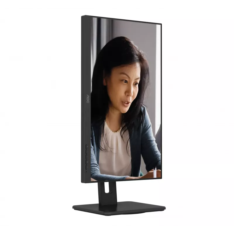 AOC 22E2UMF οθόνη VA 21,5 ιντσών (54,6 cm), 1920 x 1080 Full HD, 75 Hz, 4 ms, HDMI, DisplayPort, VGA, USB hub, ηχεία, pivot, ρυθμιζόμενο ύψος, μαύρη