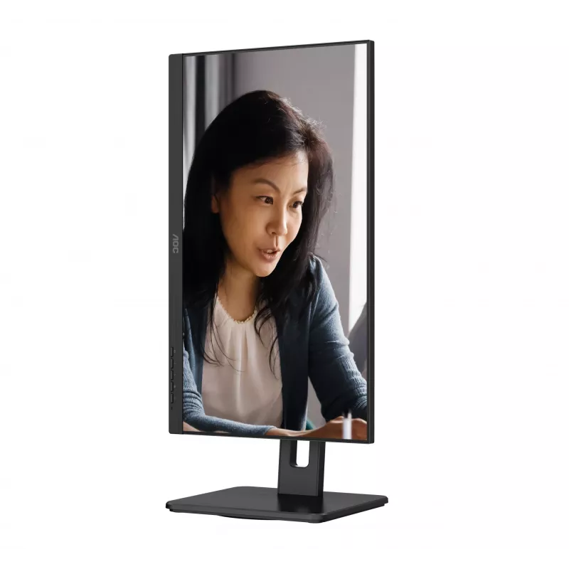 AOC 22E2UMF οθόνη VA 21,5 ιντσών (54,6 cm), 1920 x 1080 Full HD, 75 Hz, 4 ms, HDMI, DisplayPort, VGA, USB hub, ηχεία, pivot, ρυθμιζόμενο ύψος, μαύρη