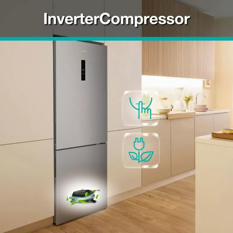 Gorenje NRK720CAXL4 ελεύθερο 495 L ανοξείδωτο