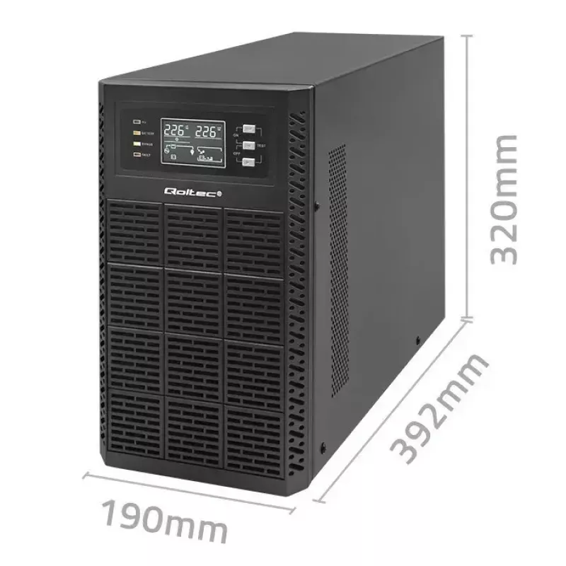 Αδιάλειπτη παροχή ισχύος QOLTEC 52282 3kVA Line-Interactive με οθόνη LCD