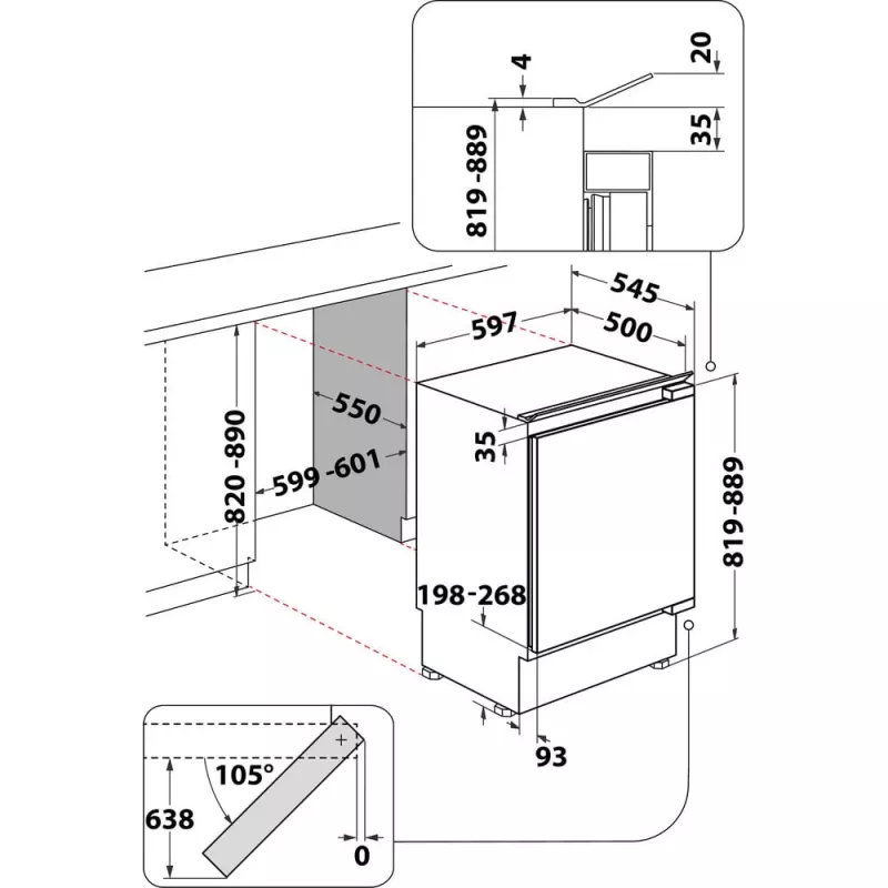 Whirlpool WBUFZ011 Καταψύκτης εντοιχιζόμενος 91 L