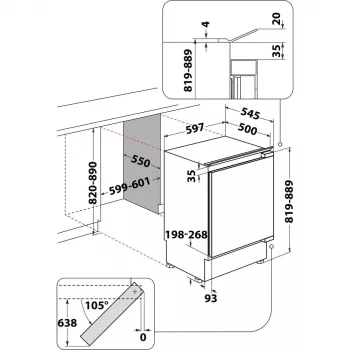 Whirlpool WBUL021 Ψυγείο Εντοιχιζόμενο 144 L Λευκό