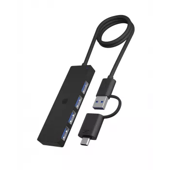 ICY BOX IB-HUB1424-C3 USB 3.2 Gen 1 (3.1 Gen 1) Type-A + Type-C 5000 Mbit/s Μαύρο
