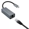Qoltec 50352 Κάρτα διασύνδεσης RJ-45 USB Type-C υποδοχή θηλυκή Γκρι