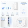 TP-Link BE19000 Whole Home Mesh Wi-Fi 7 System (Tri-Band), Λευκό, Εσωτερικό, Mesh-System, CE: