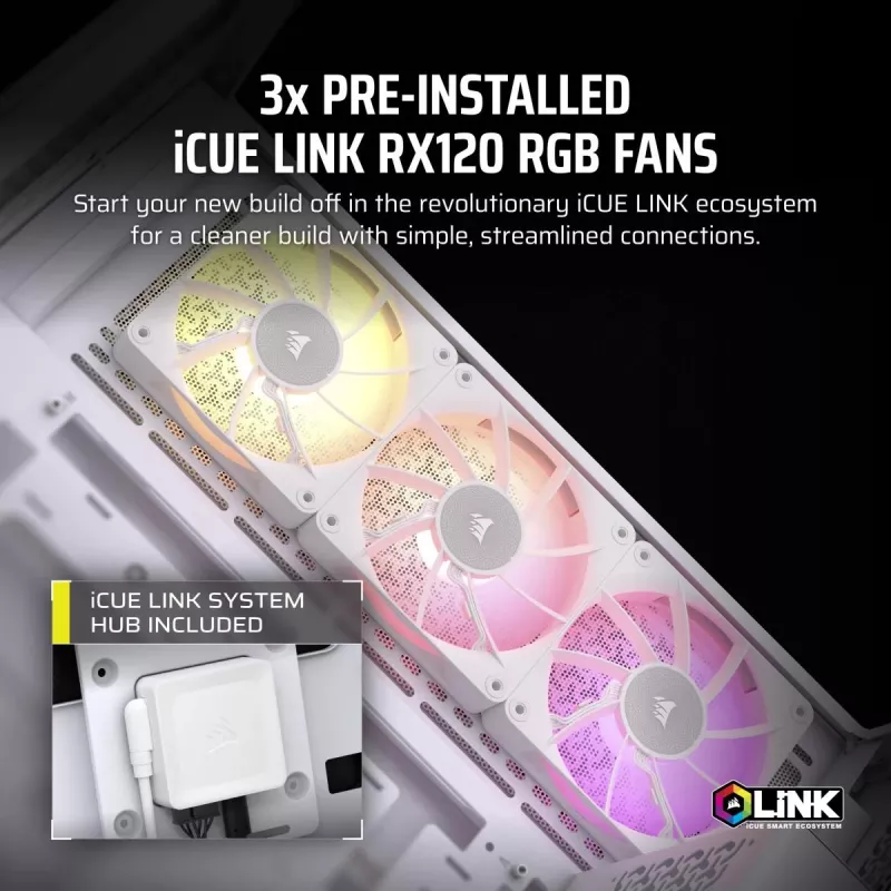 CORSAIR κουτί PC - Icue Link 3500x RGB Mid-tower - λευκό