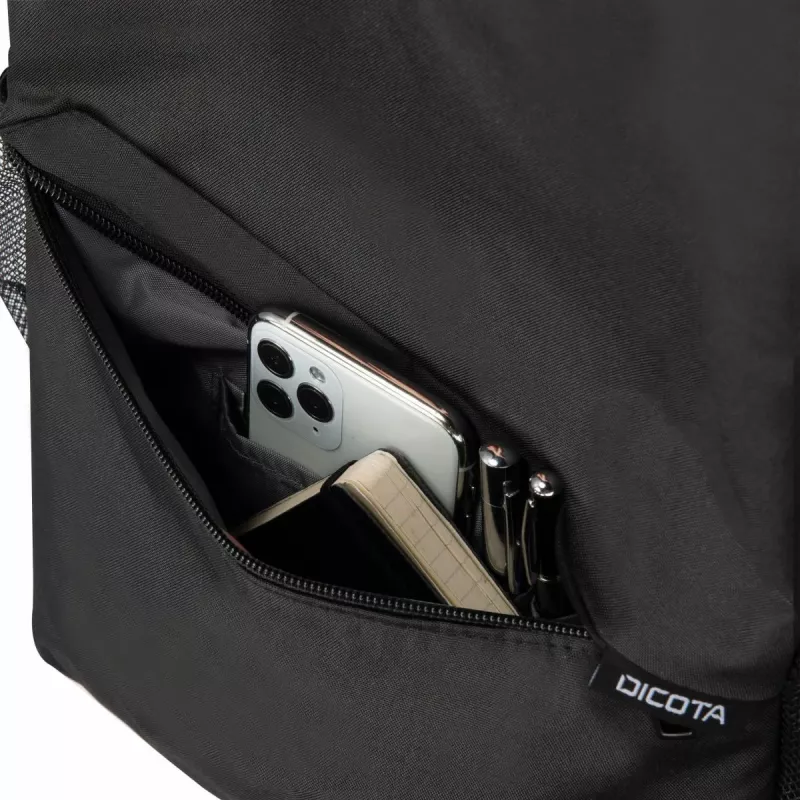DICOTA Backpack One – σακίδιο notebook 13-16 ιντσών – μαύρο / 300d ανακυκλωμένο PET-πολυεστέρας